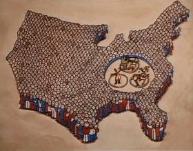 Screenshots from the 1977 Focus Design, Inc. cartoon Three Ring Government