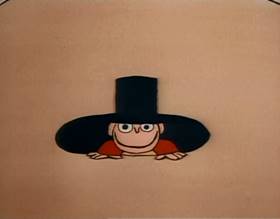 Screenshots from the 1977 Focus Design, Inc. cartoon Three Ring Government