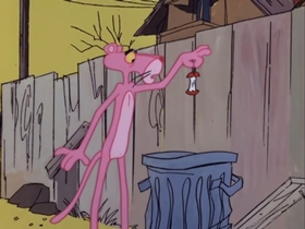 Screenshots from the 1977 DePatie Freleng cartoon Therapeutic Pink