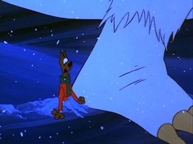 Screenshots from the 1978 Hanna-Barbera cartoon A Scary Night with a Snow Beast Fright