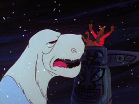 Screenshots from the 1978 Hanna-Barbera cartoon A Scary Night with a Snow Beast Fright