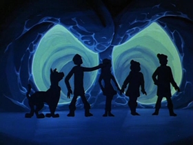 Screenshots from the 1978 Hanna-Barbera cartoon A Scary Night with a Snow Beast Fright