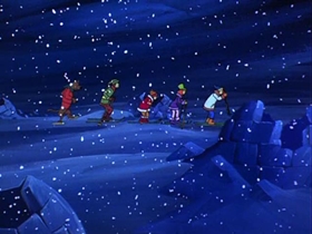 Screenshots from the 1978 Hanna-Barbera cartoon A Scary Night with a Snow Beast Fright