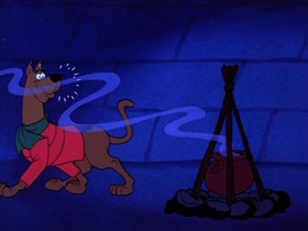 Screenshots from the 1978 Hanna-Barbera cartoon A Scary Night with a Snow Beast Fright