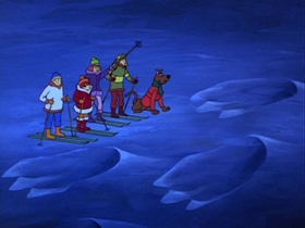 Screenshots from the 1978 Hanna-Barbera cartoon A Scary Night with a Snow Beast Fright