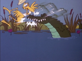 Screenshots from the 1978 DePatie Freleng cartoon King Of The Swamp