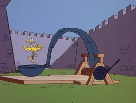 Screenshots from the 1978 DePatie Freleng cartoon Fly By Knight