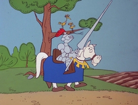 Screenshots from the 1978 DePatie Freleng cartoon Fly By Knight