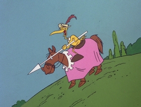 Screenshots from the 1978 DePatie Freleng cartoon Fly By Knight