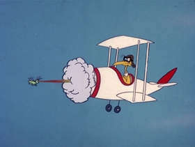 Screenshots from the 1978 DePatie Freleng cartoon Jet Feathers