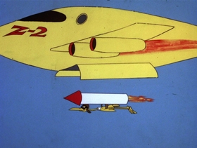 Screenshots from the 1978 DePatie Freleng cartoon Jet Feathers
