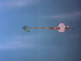 Screenshots from the 1978 DePatie Freleng cartoon Jet Feathers