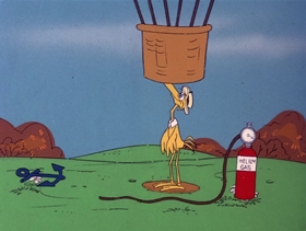 Screenshots from the 1978 DePatie Freleng cartoon Jet Feathers