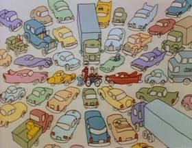 Screenshots from the 1978 Focus Design, Inc. cartoon The Energy Blues