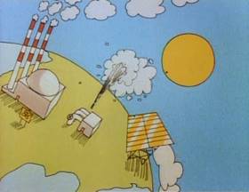 Screenshots from the 1978 Focus Design, Inc. cartoon The Energy Blues