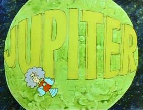 Screenshots from the 1978 Focus Design, Inc. cartoon Interplanet Janet