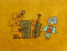 Screenshots from the 1978 Focus Design, Inc. cartoon Interplanet Janet