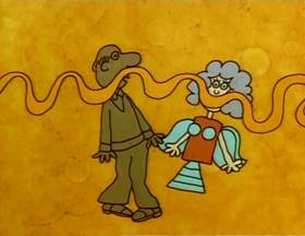 Screenshots from the 1978 Focus Design, Inc. cartoon Interplanet Janet