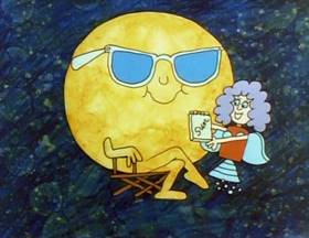 Screenshots from the 1978 Focus Design, Inc. cartoon Interplanet Janet