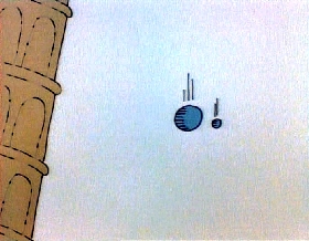 Screenshots from the 1978 Focus Design, Inc. cartoon A Victim of Gravity