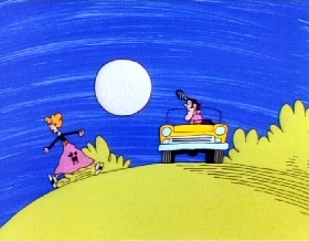 Screenshots from the 1978 Focus Design, Inc. cartoon A Victim of Gravity