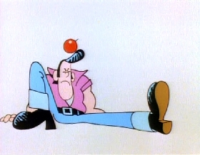 Screenshots from the 1978 Focus Design, Inc. cartoon A Victim of Gravity