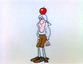 Screenshots from the 1978 Focus Design, Inc. cartoon A Victim of Gravity