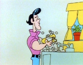 Screenshots from the 1978 Focus Design, Inc. cartoon A Victim of Gravity