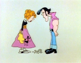 Screenshots from the 1978 Focus Design, Inc. cartoon A Victim of Gravity