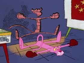 Screenshots from the 1978 DePatie Freleng cartoon Pink Arcade