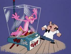 Screenshots from the 1978 DePatie Freleng cartoon Pink Arcade