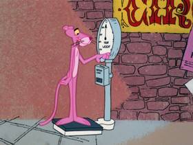 Screenshots from the 1978 DePatie Freleng cartoon Pink Arcade