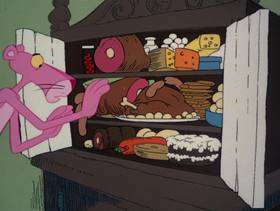 Screenshots from the 1978 DePatie Freleng cartoon Dietetic Pink