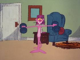 Screenshots from the 1978 DePatie Freleng cartoon Dietetic Pink