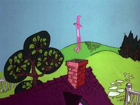 Screenshots from the 1978 DePatie Freleng cartoon Pink U.F.O.