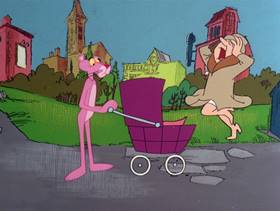 Screenshots from the 1978 DePatie Freleng cartoon Pink Daddy