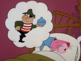 Screenshots from the 1978 DePatie Freleng cartoon Pink and Shovel