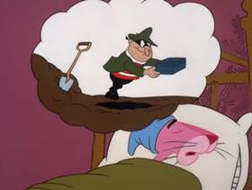 Screenshots from the 1978 DePatie Freleng cartoon Pink and Shovel