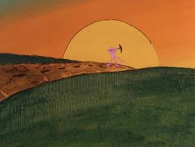 Screenshots from the 1978 DePatie Freleng cartoon Pink and Shovel