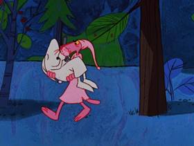 Screenshots from the 1978 DePatie Freleng cartoon Pinkologist