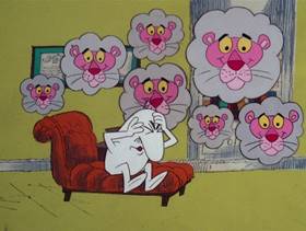 Screenshots from the 1978 DePatie Freleng cartoon Pinkologist
