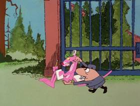 Screenshots from the 1978 DePatie Freleng cartoon Pink Press