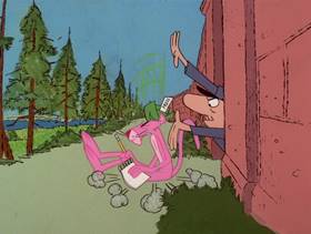 Screenshots from the 1978 DePatie Freleng cartoon Pink Press