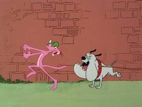 Screenshots from the 1978 DePatie Freleng cartoon Pink Press