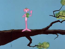 Screenshots from the 1978 DePatie Freleng cartoon Pink Press