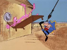 Screenshots from the 1978 DePatie Freleng cartoon Pink in the Drink