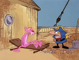 Screenshots from the 1978 DePatie Freleng cartoon Pink in the Drink