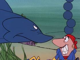 Screenshots from the 1978 DePatie Freleng cartoon Pink in the Drink