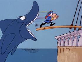 Screenshots from the 1978 DePatie Freleng cartoon Pink in the Drink