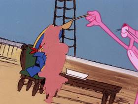 Screenshots from the 1978 DePatie Freleng cartoon Pink in the Drink